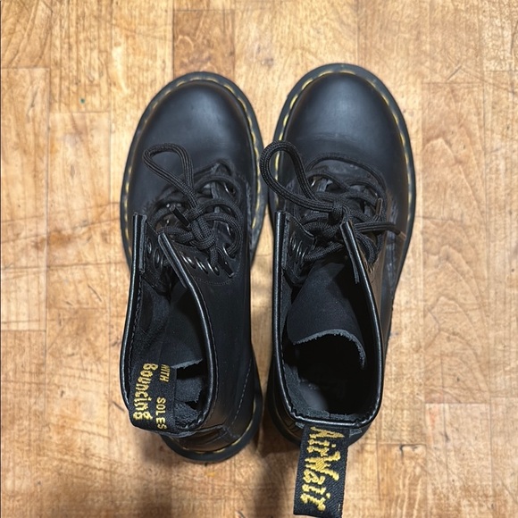 Dr. Martens Black Boots with Yellow Accents - Picture 3 of 4